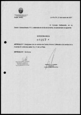 Ordenanza n° 10257 de 2007