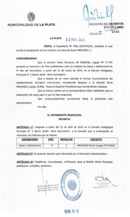 Decreto nº 699 de 2024, ALAK, Julio Cesar