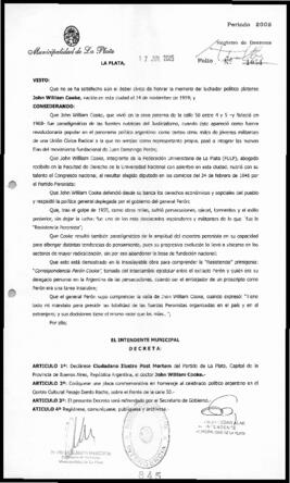 Decreto n° 845 de 2005, Alak, Julio Cesar
