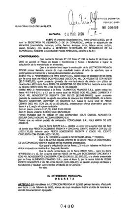 Decreto nº 400 de 2020, GARRO, Julio cesar