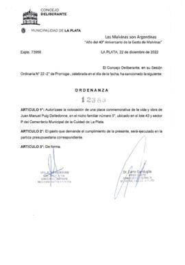 Ordenanza nº 12383 de 2022