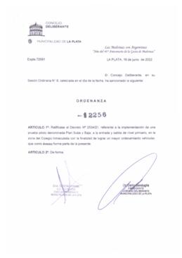 Ordenanza nº 12256 de 2022