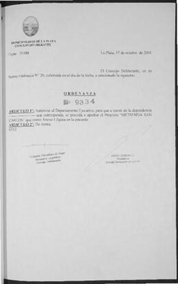 Ordenanza n° 9334 de 2001