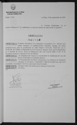 Ordenanza n° 9191 de 2000