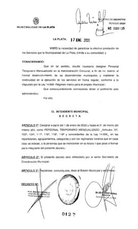 Decreto nº 127 de 2020, GARRO, Julio cesar