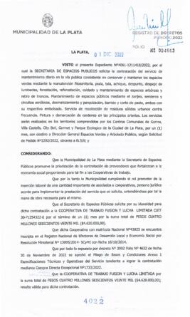 Decreto nº 4022 de 2022, GARRO, Julio cesar