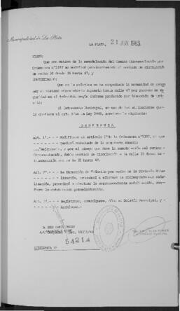 Ordenanza n° 5421 de 1983