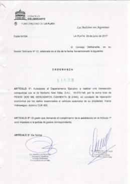 Ordenanza nº 11533 de 2017