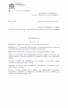 Ordenanza nº 12395 de 2022