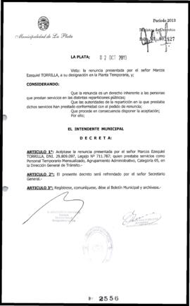 Decreto n° 2556 de 2013, Bruera, Oscar Pablo