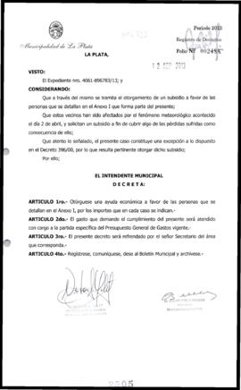 Decreto n° 2305 de 2013, Bruera, Oscar Pablo