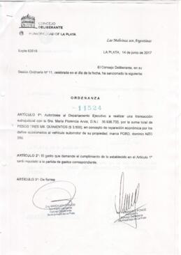 Ordenanza nº 11524 de 2017