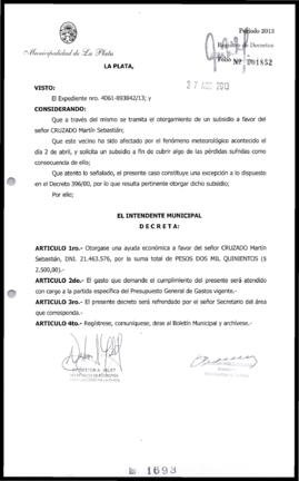 Decreto n° 1693 de 2013, Bruera, Oscar Pablo