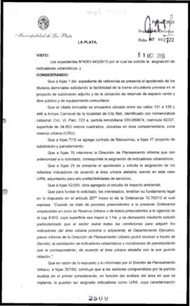 Decreto n° 2509 de 2013, Bruera, Oscar Pablo