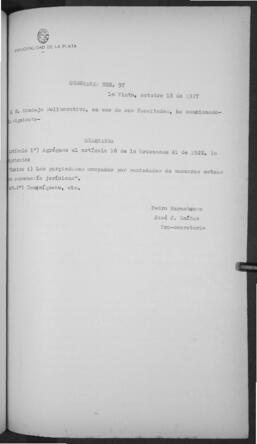 Ordenanza n° 0097 de 1927