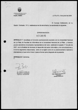 Ordenanza n° 10386 de 2008