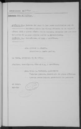 Ordenanza n° 1762 de 1949
