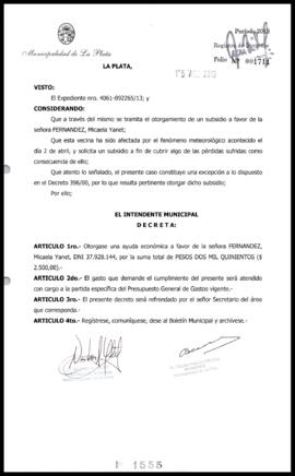 Decreto n° 1555 de 2013, Bruera, Oscar Pablo