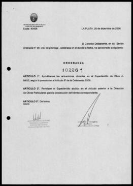 Ordenanza n° 10226 de 2006