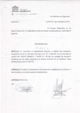 Ordenanza nº 11428 de 2016