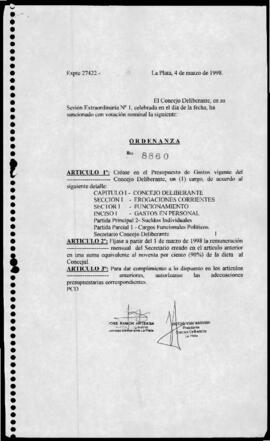 Ordenanza n° 8860 de 1998