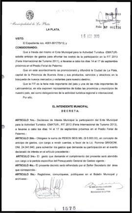 Decreto n° 1578 de 2013, Bruera, Oscar Pablo
