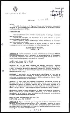 Decreto n° 2558 de 2013, Bruera, Oscar Pablo