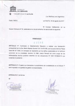 Ordenanza nº 11541 de 2017