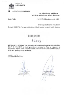 Ordenanza nº 12394 de 2022