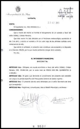 Decreto n° 1630 de 2013, Bruera, Oscar Pablo