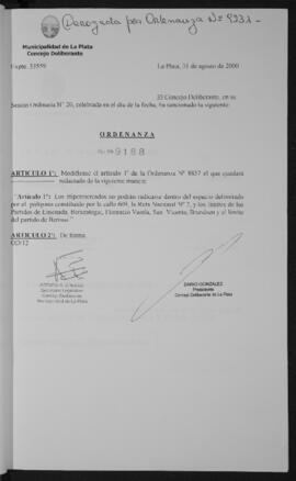 Ordenanza n° 9188 de 2000