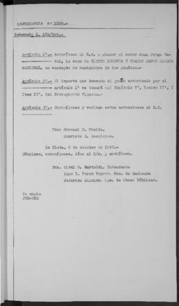 Ordenanza n° 1829 de 1949