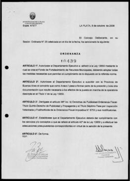 Ordenanza n° 10439 de 2008