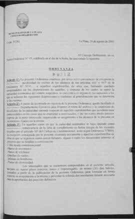Ordenanza n° 9312 de 2001