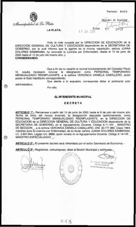 Decreto n° 848 de 2005, Alak, Julio Cesar