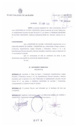 Decreto nº 671 de 2021, GARRO, Julio cesar