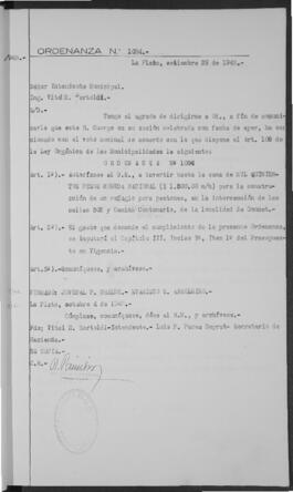 Ordenanza n° 1084 de 1948