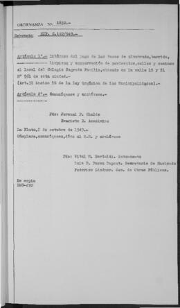 Ordenanza n° 1832 de 1949