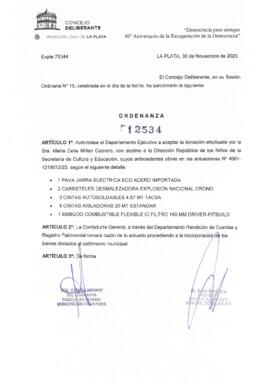Ordenanza nº 12534 de 2023