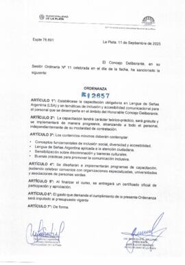 Ordenanza n° 12657 de 2025