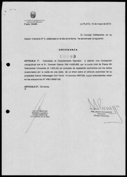 Ordenanza n° 10693 de 2010