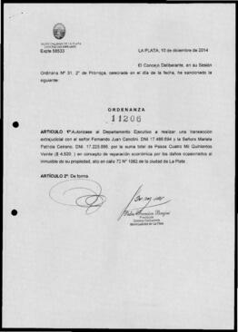 Ordenanza n° 11206 de 2014