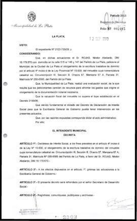 Decreto n° 2302 de 2013, Bruera, Oscar Pablo