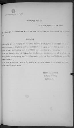 Ordenanza n° 70 de 1926