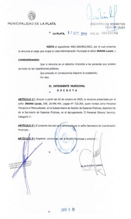 Decreto nº 3618 de 2023, GARRO, Julio cesar