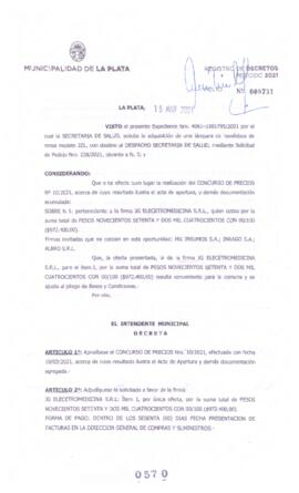 Decreto nº 570 de 2021, GARRO, Julio cesar