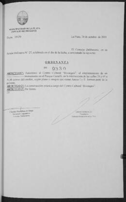 Ordenanza n° 9330 de 2001