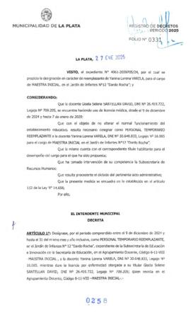 Decreto nº 258 de 2025, ALAK, Julio Cesar