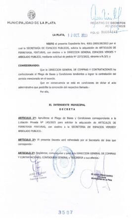 Decreto nº 3587 de 2023, GARRO, Julio cesar