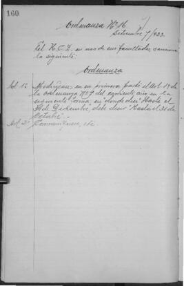Ordenanza n° 0016 de 1923